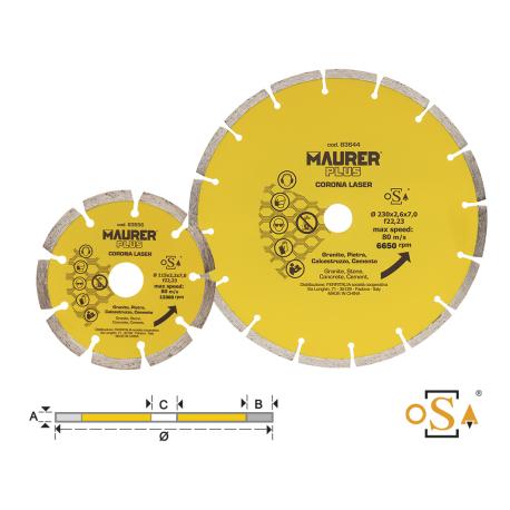 MAURER PLUS DISCO DIAMANTATO SEGMENT LASER MPLUS 115MM