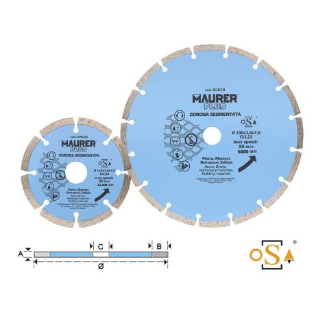 MAURER PLUS DISCO DIAMANTATO CORONA SEGMENT MPLUS 230MM