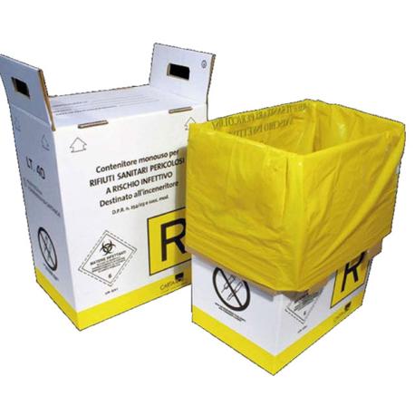 CONTENITORE RIFIUTI INFET CARTONE BIANCO 60L