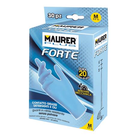 MAURER PLUS GUANTI MONOUSO NITRILE FORTE MPLUS S 30PZ