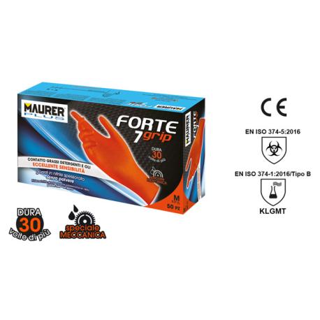 MAURER PLUS GUANTI MONOUSO NITRIL FORTEGRIP7 MPLUS M 50P