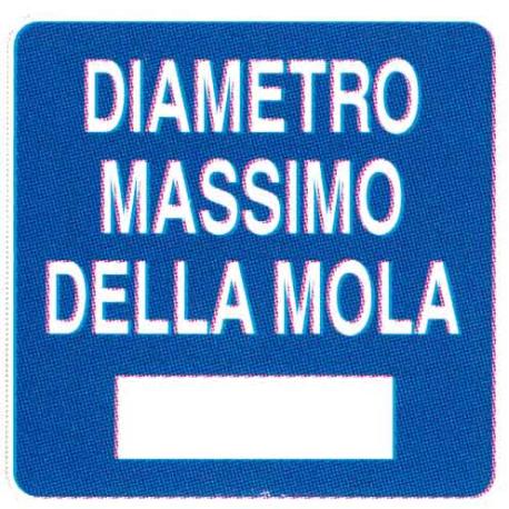CARTELLO ALU DIAMETRO MASSIMO MOLA 40X40 47038L