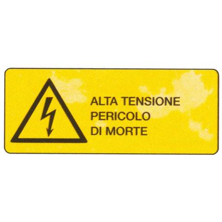 TARGA ALU ALTA TENSIONE PERICOLO MORTE 35X13 14082S