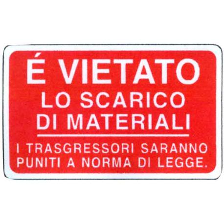 CARTELLO PVC DIVIETO SCARICO MATER.30X20 1862