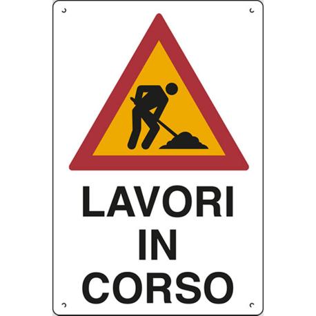 CARTELLO POLIONDA LAVORI IN CORSO 68X48CM