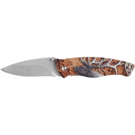 AUSONIA COLTELLO TASCA LAMA INOX M/ALL LUPO 3D 30CM