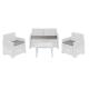 IPAE SALOTTO SIMILRATTAN ISEO DIV+2POLT+TAV BIANCO - 4 cuscini