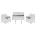 IPAE SALOTTO SIMILRATTAN ISEO DIV+2POLT+TAV BIANCO - 4 cuscini