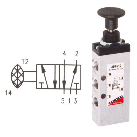 VALVOLA 358-910 COM.TIRETTO-5 VIE-AC 1/8