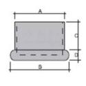 PUNTALE X INTERNO ROT. PIEDI LETTO MM 50 |% - A=diam.mm.50 - B=diam.mm.64 - C=mm.32 - D=mm.9,5