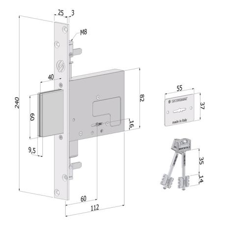 SECUREMME SECUREMME 3220C CILINDRO EUROPEO EVOK22 40-40