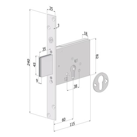 SECUREMME SECUREMME 3220C CILINDRO EUROPEO EVOK22 45-45