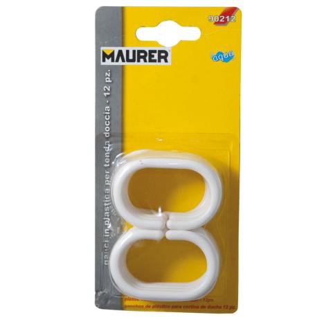 MAURER GANCI PLASTICA TENDE DOCCIA OVALE BIANCO 12PZ