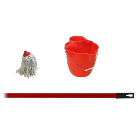 SECCHIO C/STRIZZATORE 12LT KIT MOP+MANICO