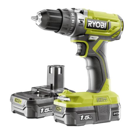 RYOBI TRAPANO PERCUS RYOBI 18V R18PD2-215G 2X1.5AH R18PD2-215G