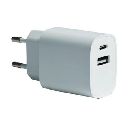 SPINA CON 1 PRESA USB+1 PRESA TYPE-C BIANCO