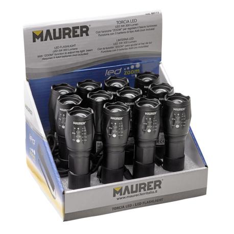 MAURER TORCE LED ALL ALTA LUMIN 3AAA N/INCL ESPOBOX