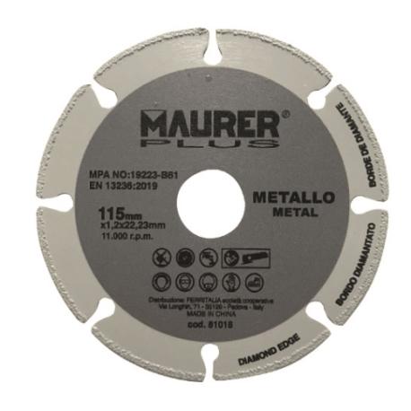 MAURER PLUS DISCO TAGLIO X METALLI MPLUS 115X1.2X22MM